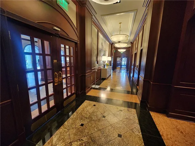 a view of gallery with windows