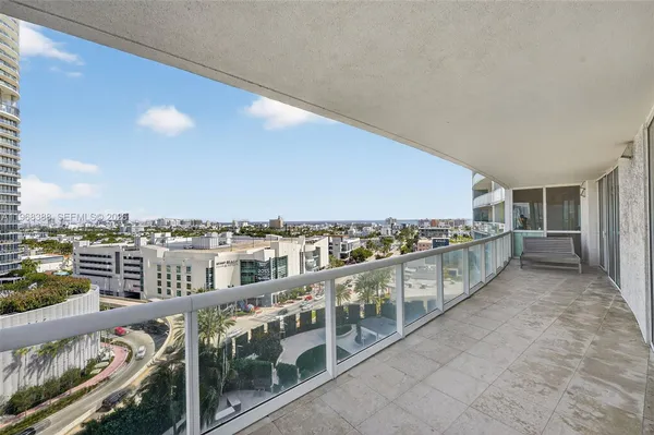 a view of balcony with city view