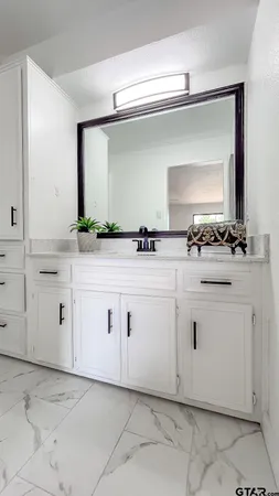a view of white cabinets with sink and dishwasher