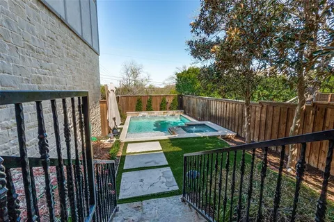 a view of deck with wooden fence