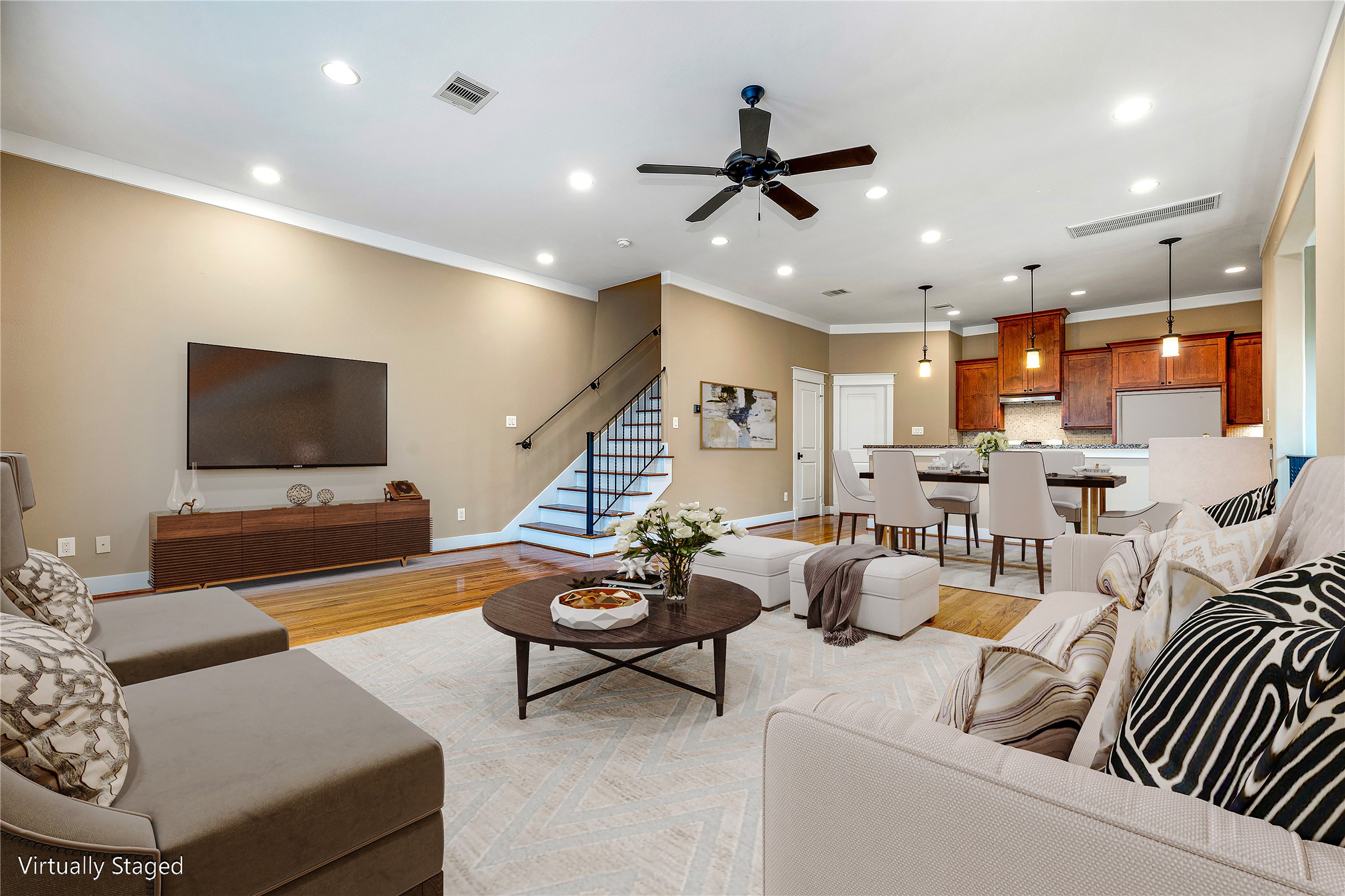 229 Knox Street Houston, TX 77007 - Photo 8 of 33 a living room with furniture and a flat screen tv
