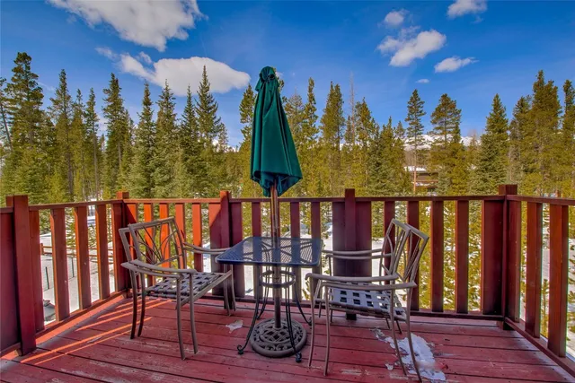 a view of a chairs on the deck
