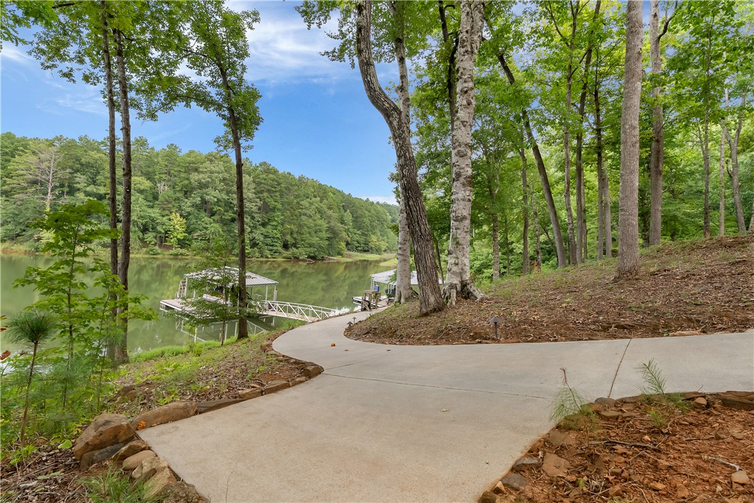 329 High Hampton Road Salem, SC 29676 - Photo 40 of 47 A paved path winds down through mature trees to the quiet lakeside dock.