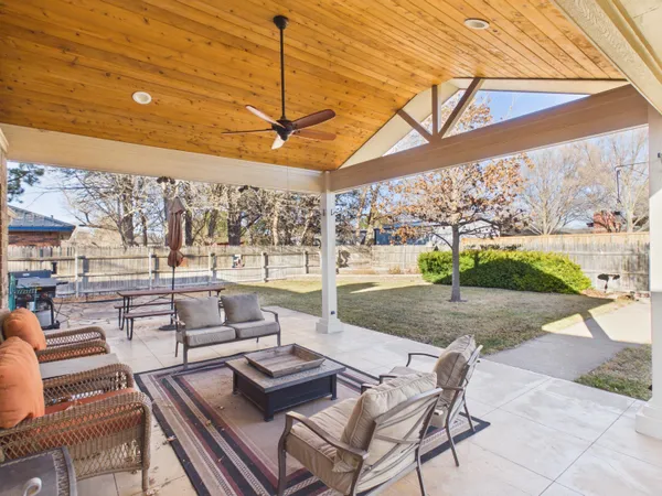 a outdoor space with patio lots of furniture