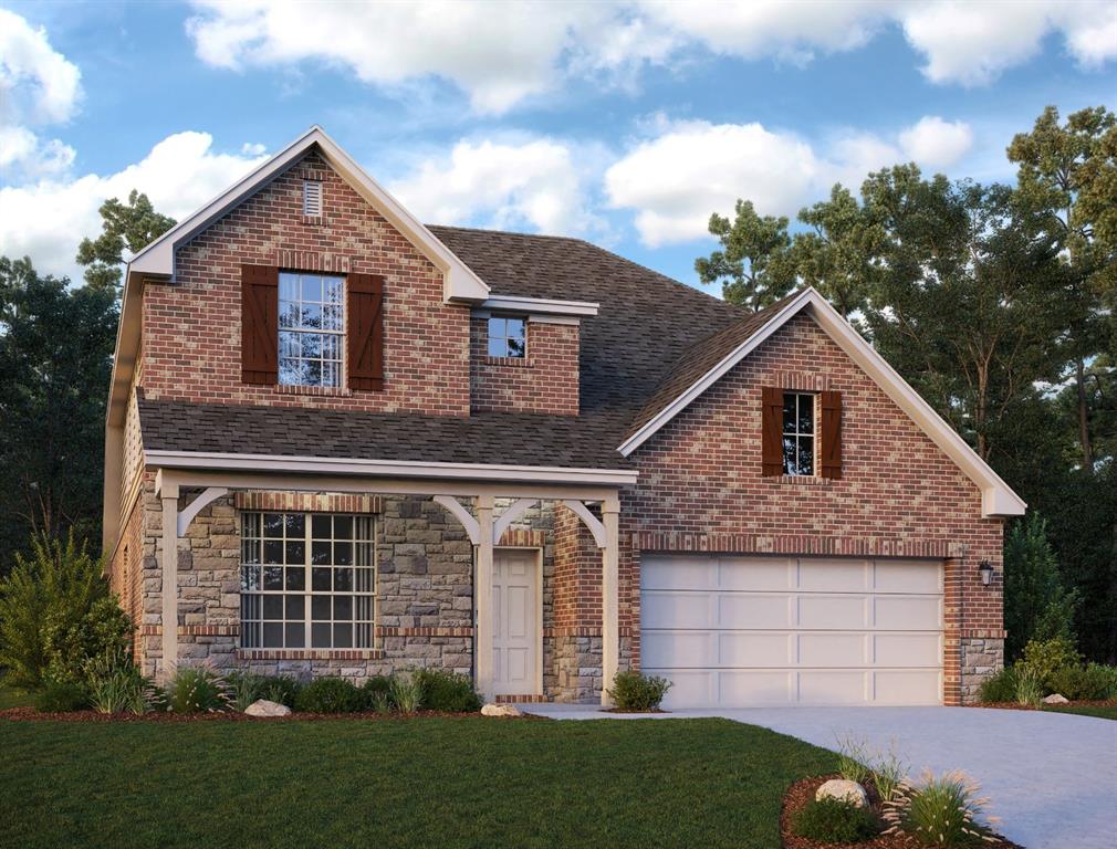 Welcome home to 3561 Cherrybark Gable Lane located in the community of The Meadows at Imperial Oaks zoned to Conroe ISD.