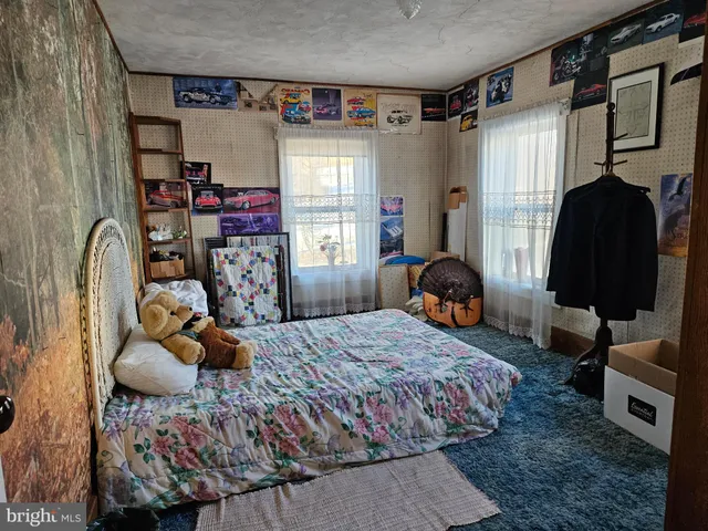 a bedroom with bed and a window