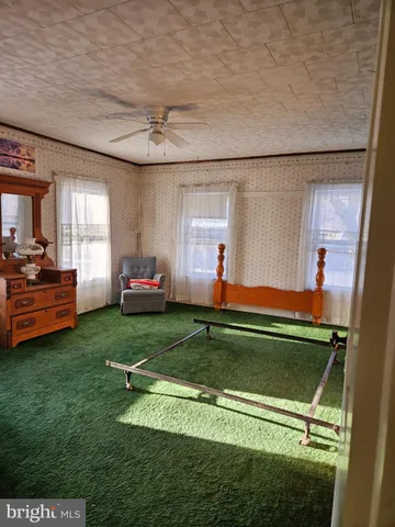 a room with lots of trees and flowers