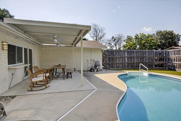 6331 North Jim Miller Road Dallas, TX 75228 - Photo 22 of 28 View of swimming pool featuring a patio and a fenced backyard