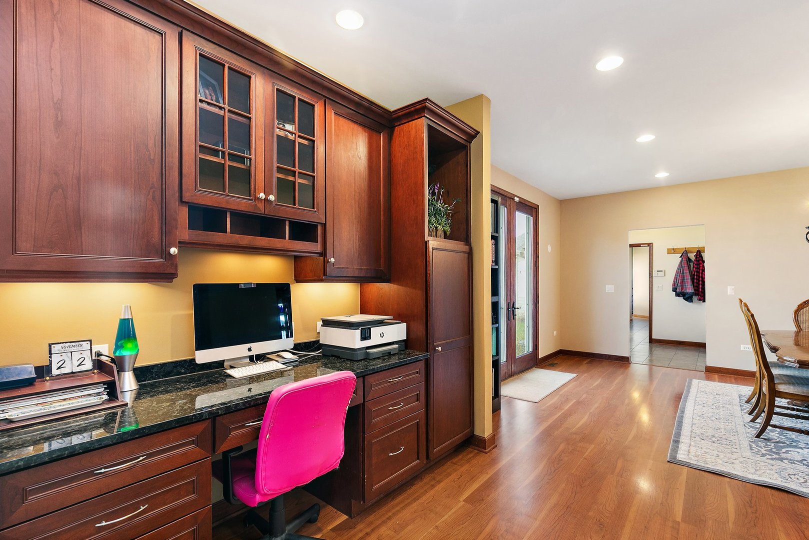 550 Maplewood Road Somonauk, IL 60552 - Photo 17 of 91 a workspace with furniture wooden floor and a cabinet