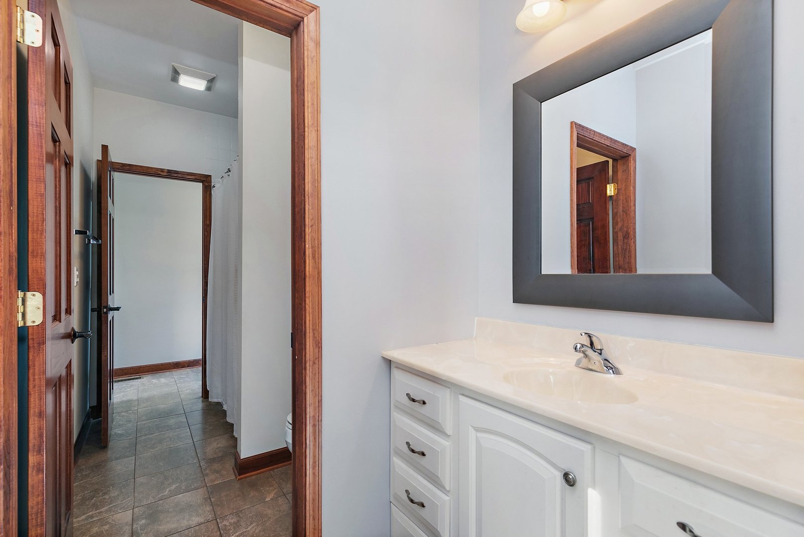 550 Maplewood Road Somonauk, IL 60552 - Photo 33 of 91 a bathroom with a sink vanity and a mirror