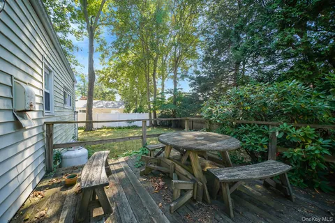 a view of a table and chairs in patio