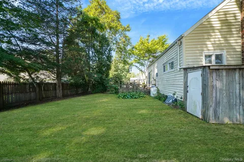 a view of a backyard with a garden