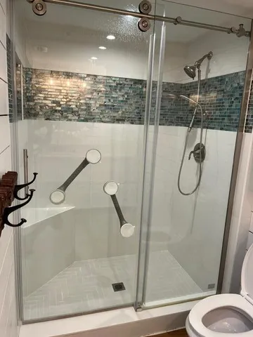 a view of a white bed