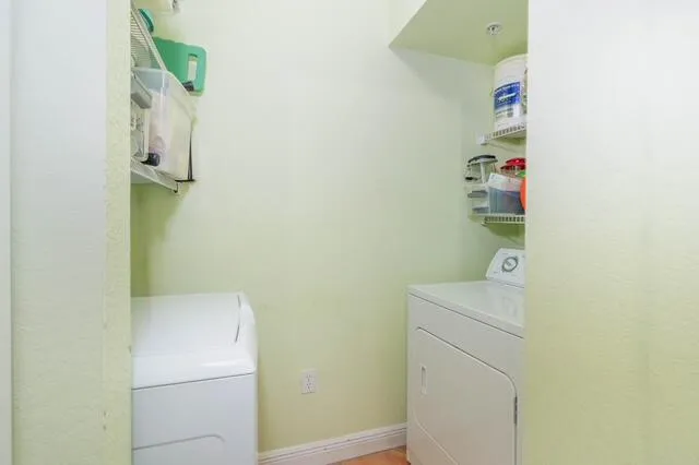 a view of a room with racks on the wall