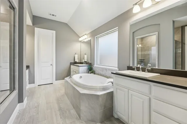 a bathroom with a sink a toilet and mirror