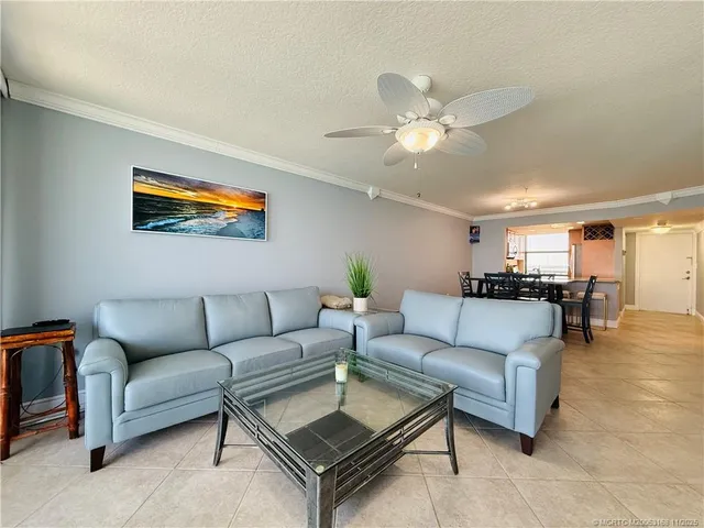 a hallway with a couch