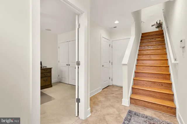 a view of an entryway with staircase