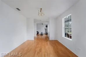 a view of a livingroom with a window