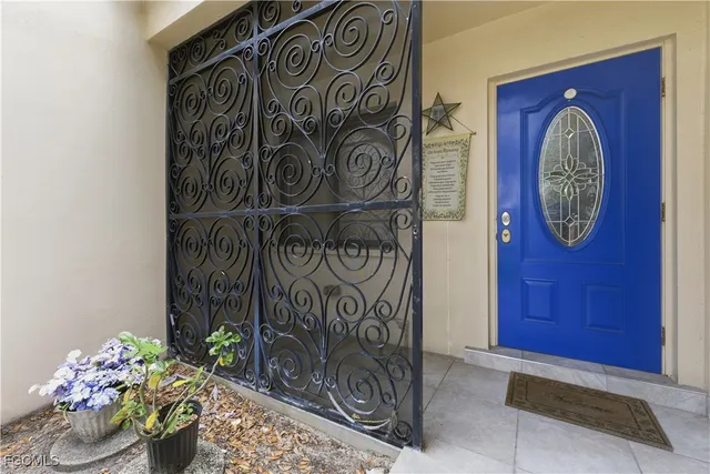 a front view of a door and wooden floor
