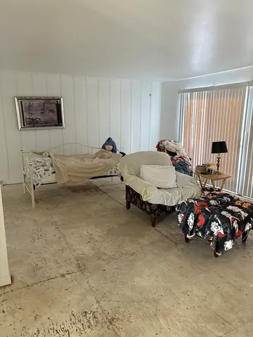 an empty room with a window