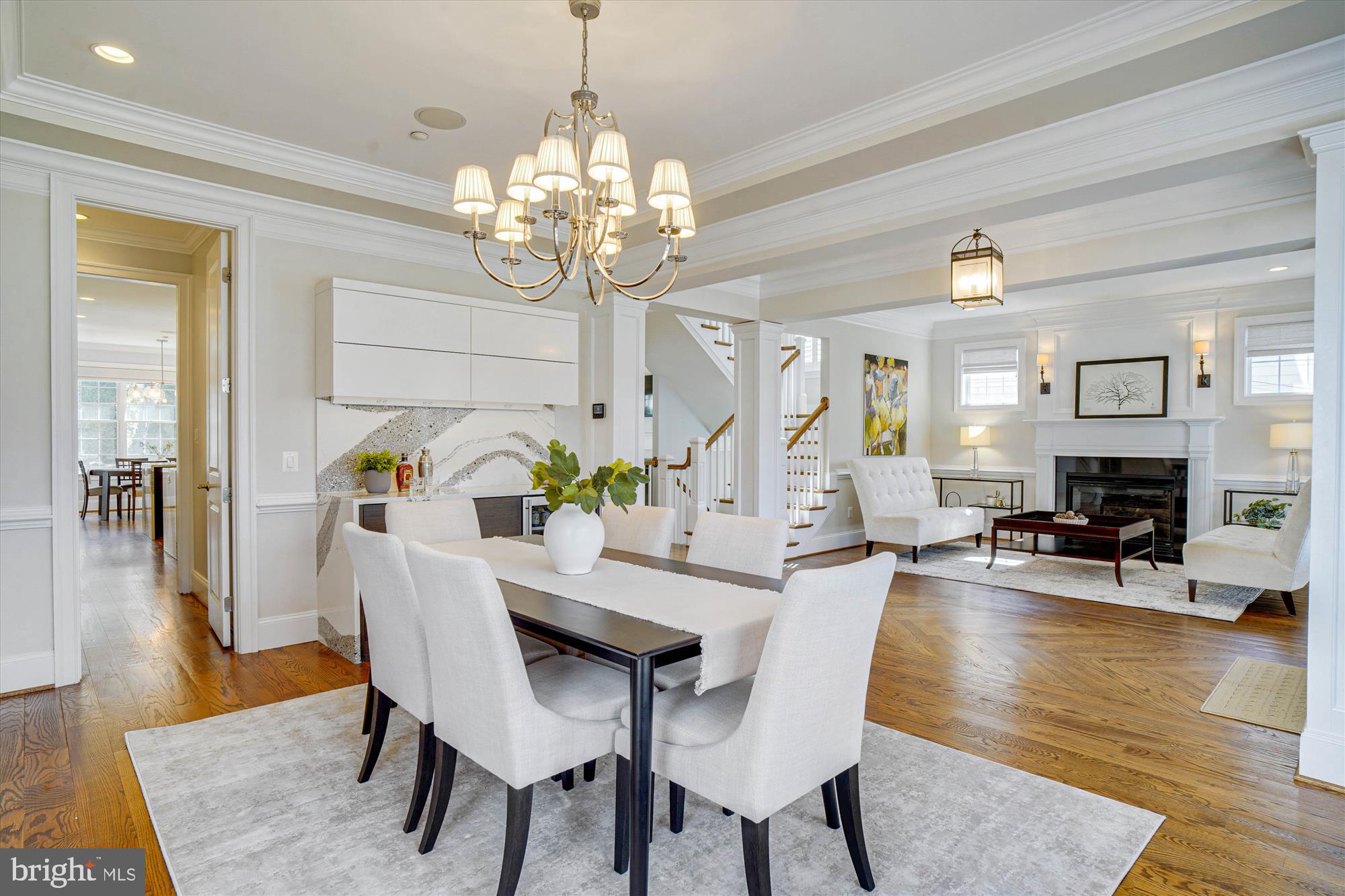 6603 Pyle Road Bethesda, MD 20817 - Photo 12 of 91 a view of a dining room with furniture wooden floor and chandelier