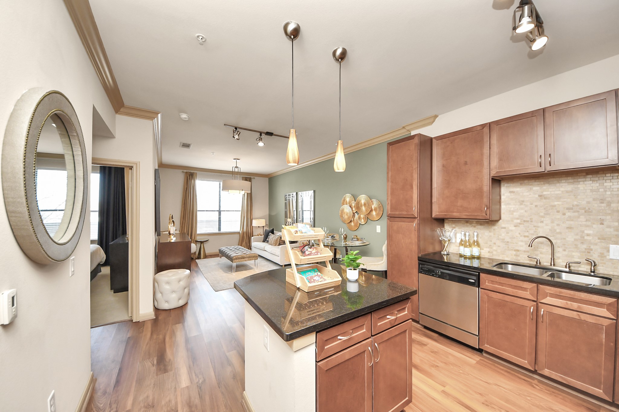 6363 San Felipe Street, Unit 235 Houston, TX 77057 - Photo 2 of 43 a kitchen with a sink a counter space appliances and cabinets