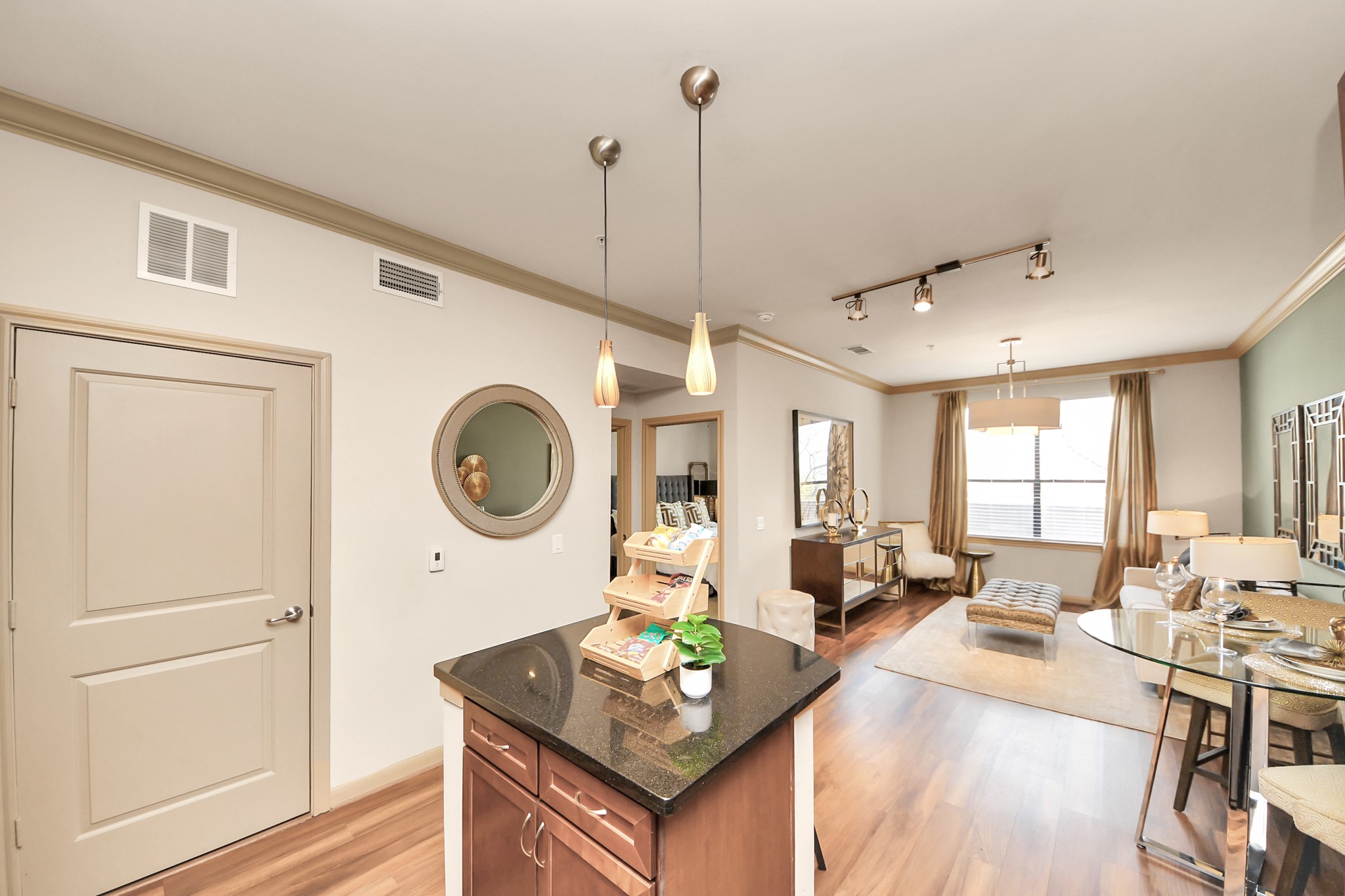 6363 San Felipe Street, Unit 235 Houston, TX 77057 - Photo 9 of 43 a living room with granite countertop furniture and a large window