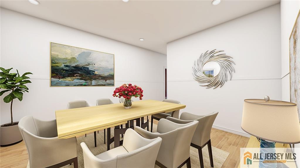 180 River Road Monroe Township, NJ 08831 - Photo 6 of 22 a view of a dining room with furniture and chandelier