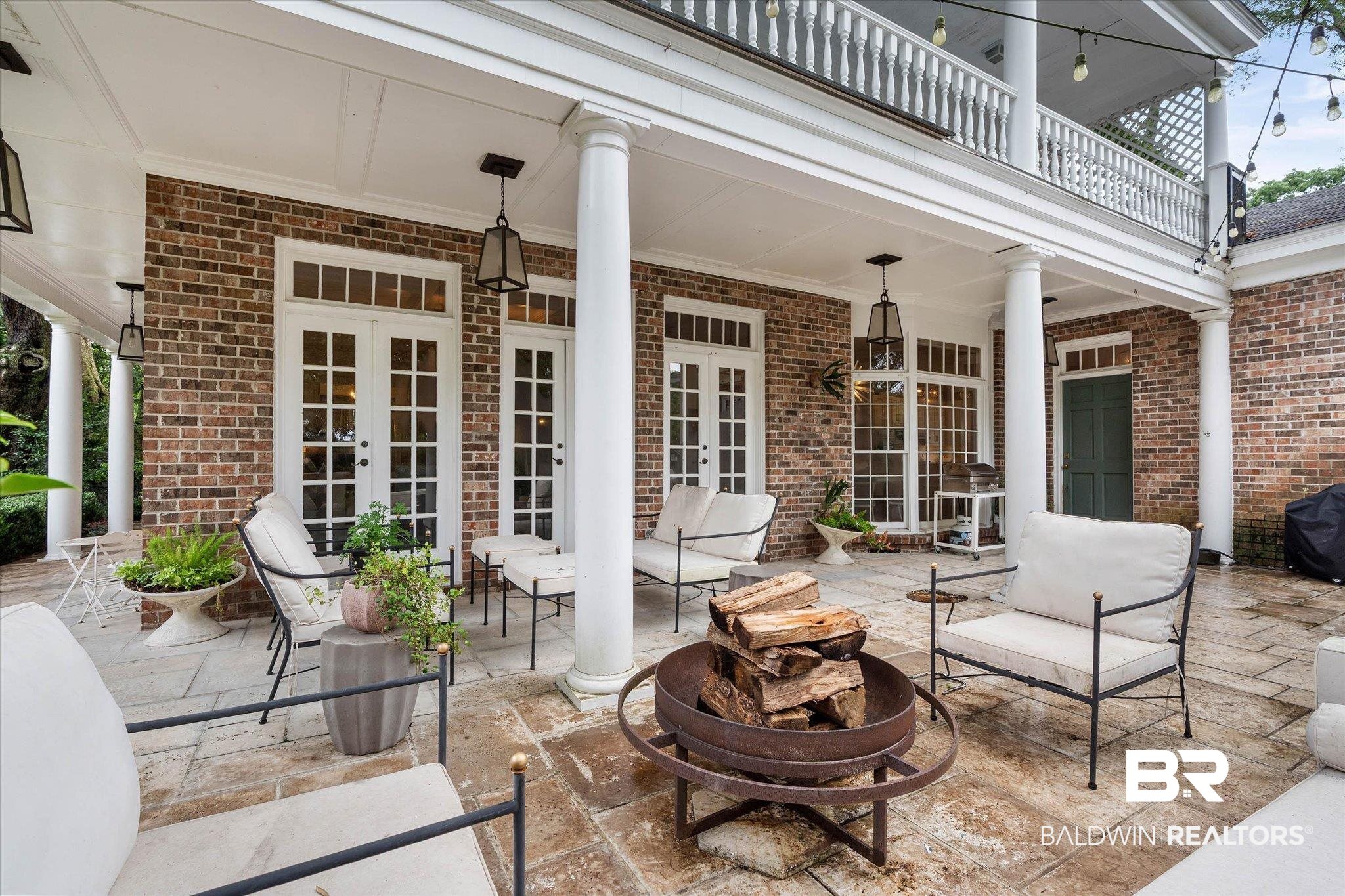 3908 Yester Place Mobile, AL 36608 - Photo 38 of 45 Spacious outdoor patio with brick exterior and stone flooring
