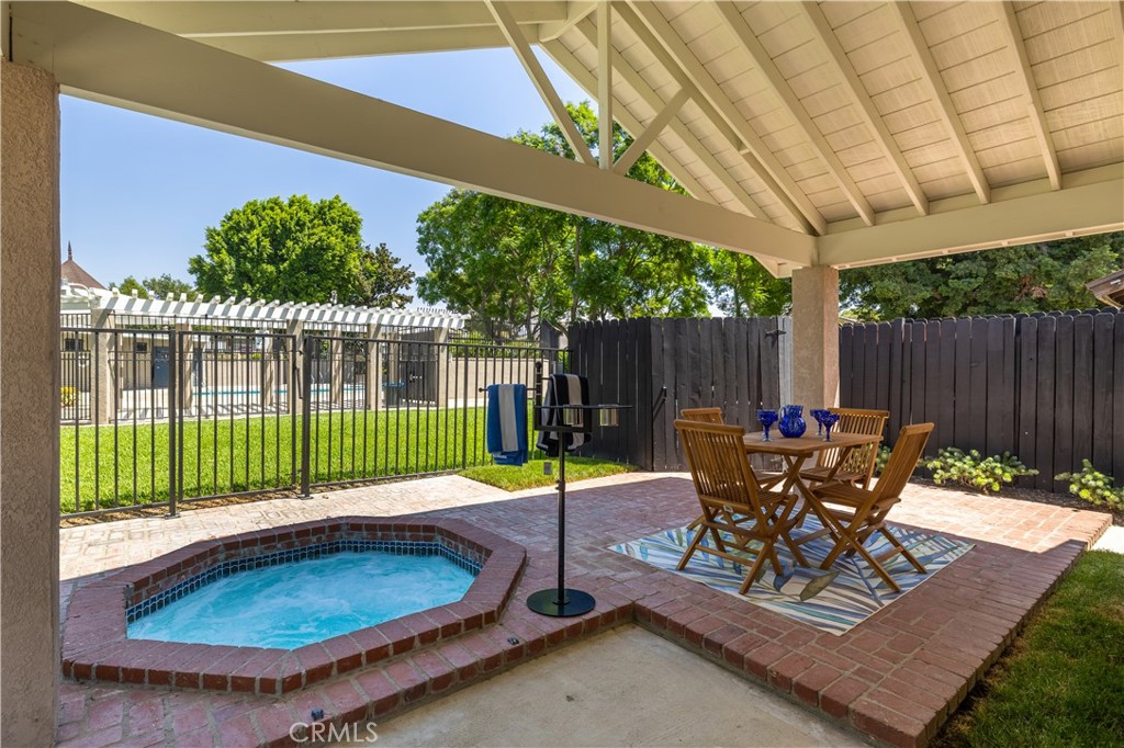 3004 Cardamon Street Rialto, CA 92376 - Photo 46 of 60 Covered Outdoor Patio with In-Ground Spa & Brick Paver Decking