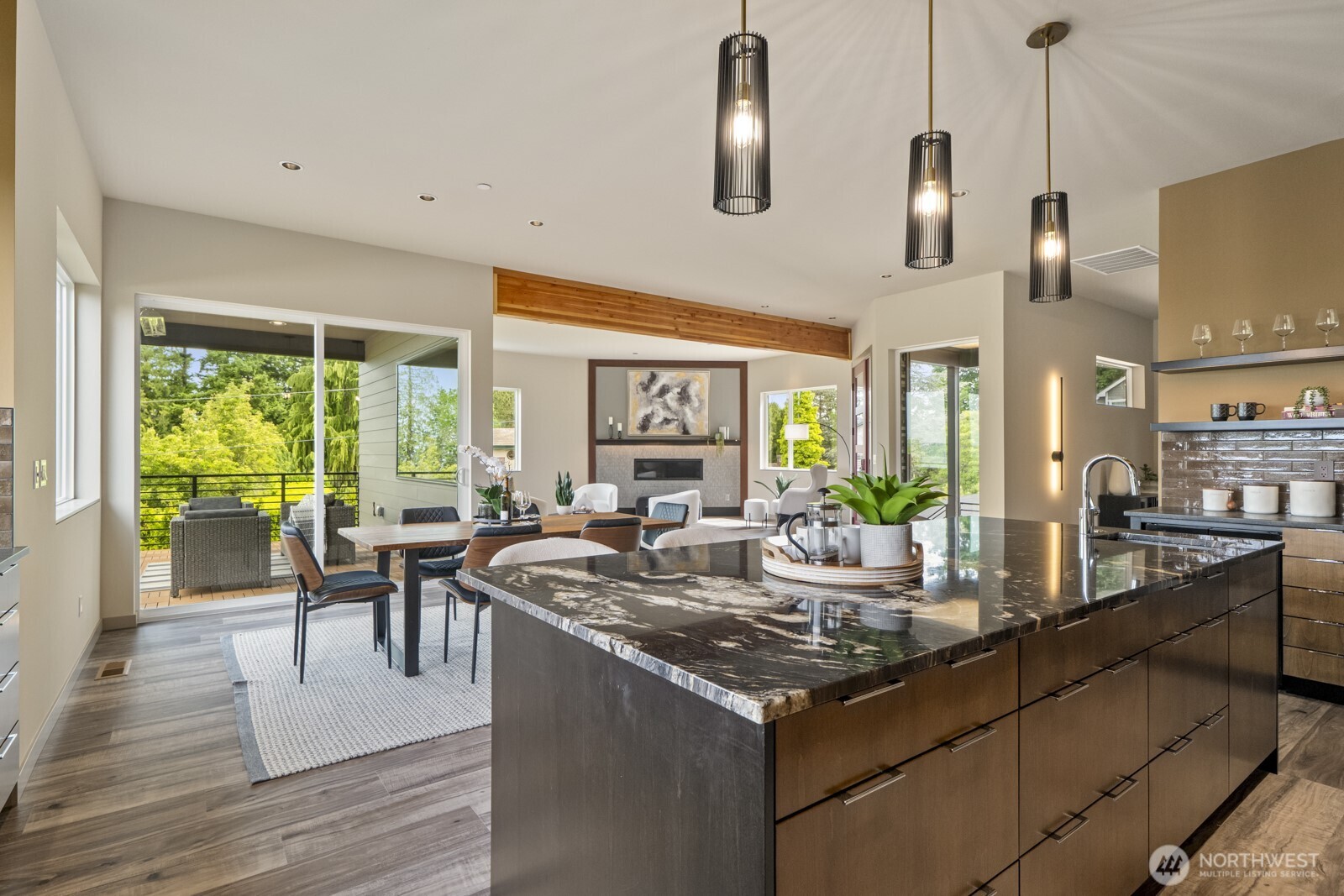 5009 Ocean Avenue Everett, WA 98203 - Photo 5 of 40 a kitchen with stainless steel appliances granite countertop a stove and a view of living room
