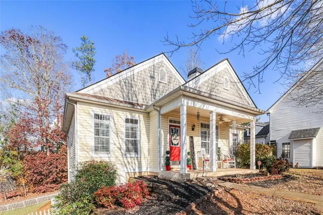 front view of a house with a porch