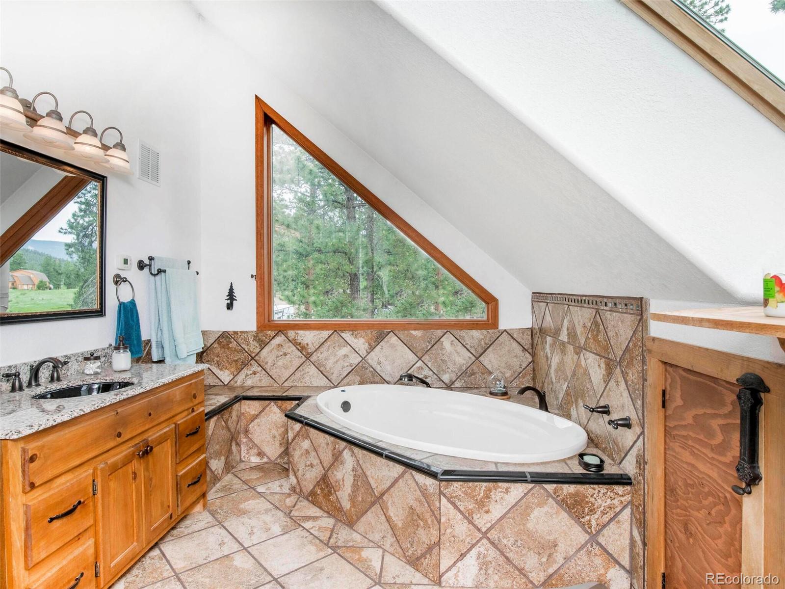 503 Conestoga Road Bailey, CO 80421 - Photo 22 of 40 a view of a bathroom with a sink and mirror