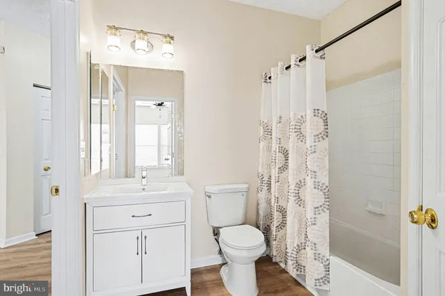 a bathroom with a toilet a sink and a mirror