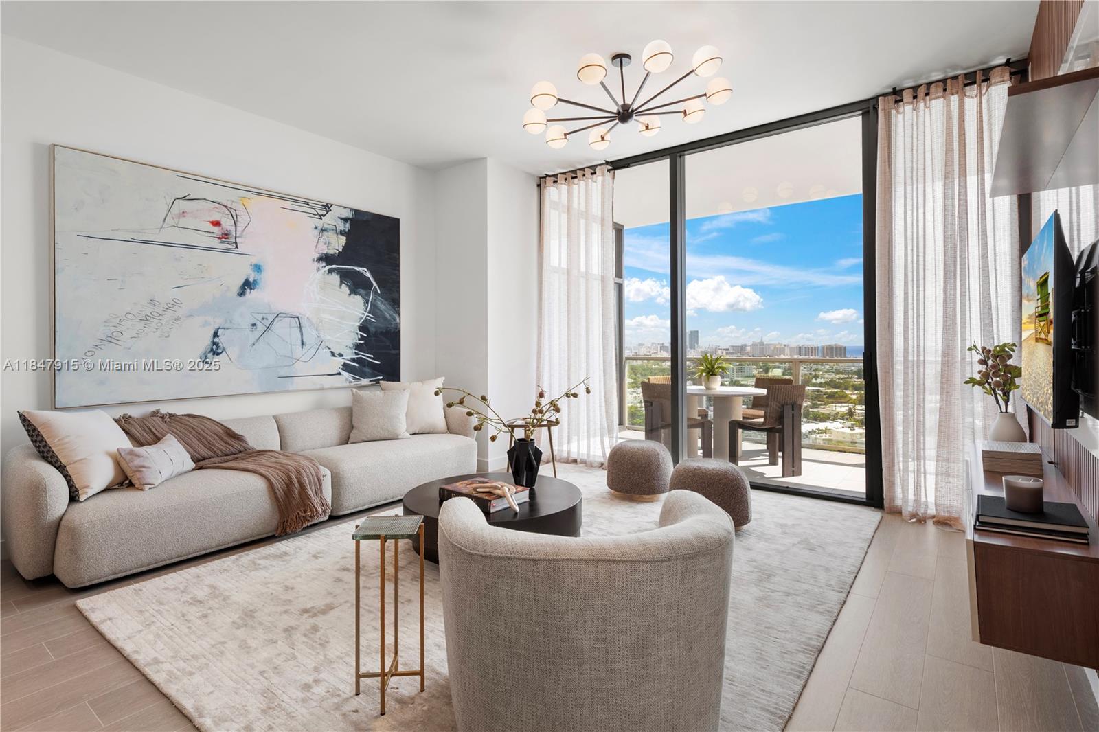 500 Alton Road, Unit 2008 Miami Beach, FL 33139 - Photo 34 of 48 a living room with furniture and a large window