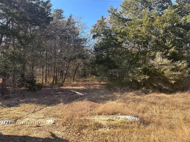 a view of a yard covered with snow