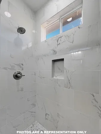 a bathroom with a shower