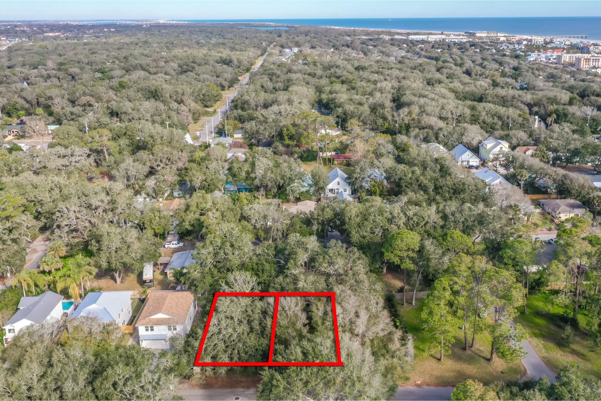 408 D Street St. Augustine, FL 32080 - Photo 5 of 6 an aerial view of a houses with yard and mountain view