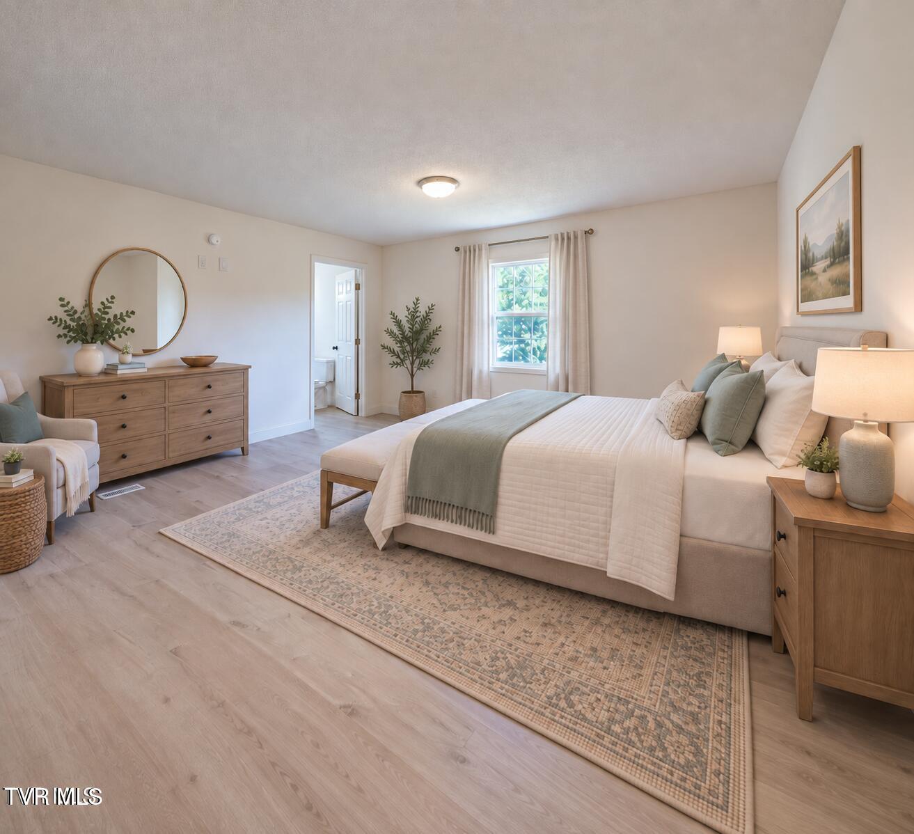405 Sam Aiken Road Telford, TN 37690 - Photo 18 of 30 Serene Neutral Bedroom with Linen Curtai