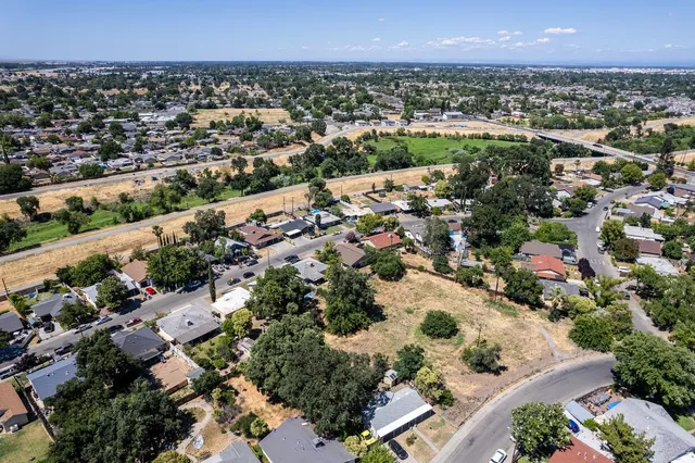 an aerial view of a city