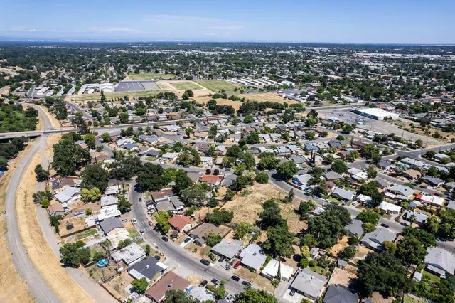 an aerial view of a city