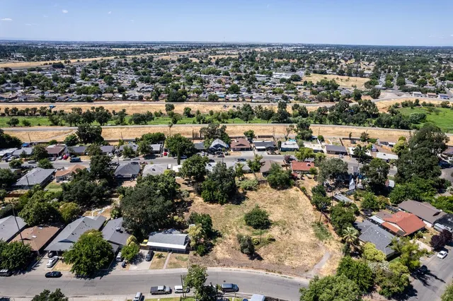 an aerial view of a city