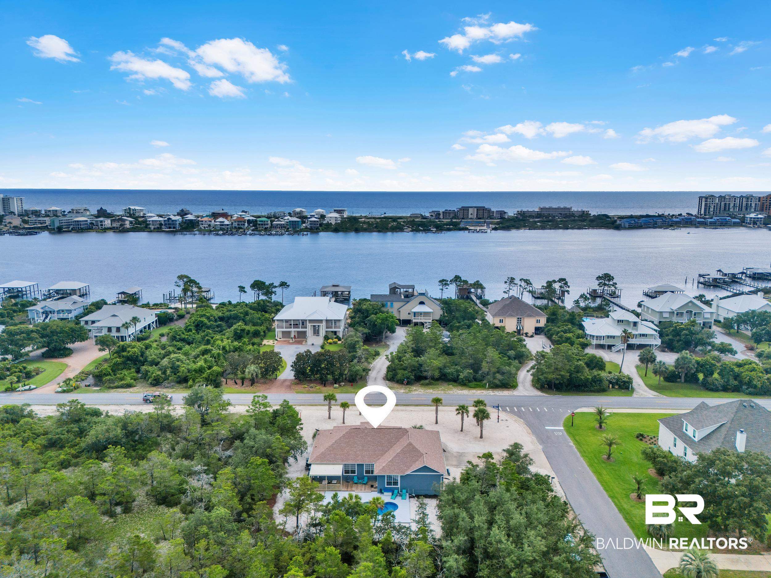4606 Osprey Drive Orange Beach, AL 36561 - Photo 6 of 44 Drone / aerial view of River Road and Old River
