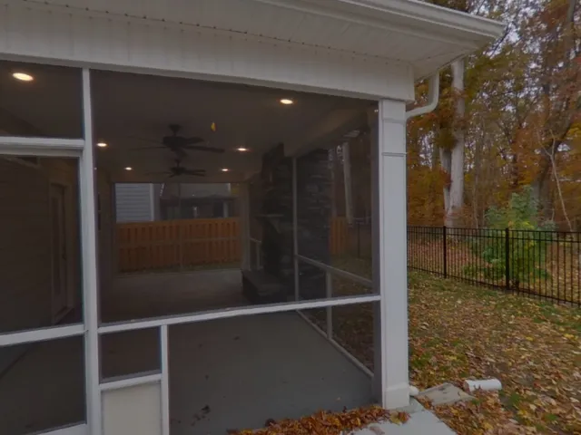 a view of a glass door