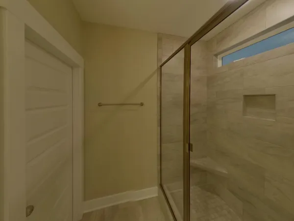 a bathroom with a shower