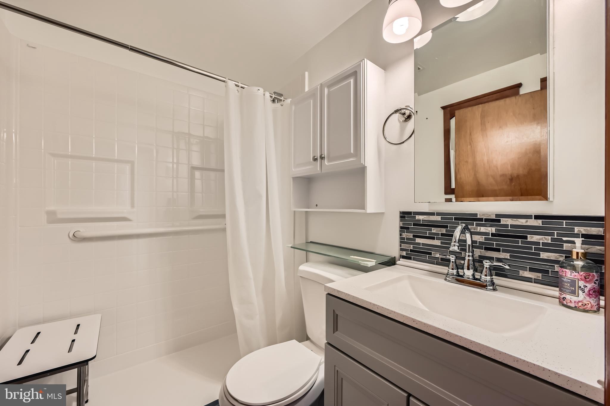 3169 Baybriar Road Baltimore, MD 21222 - Photo 12 of 28 a bathroom with a sink a toilet a mirror and shower