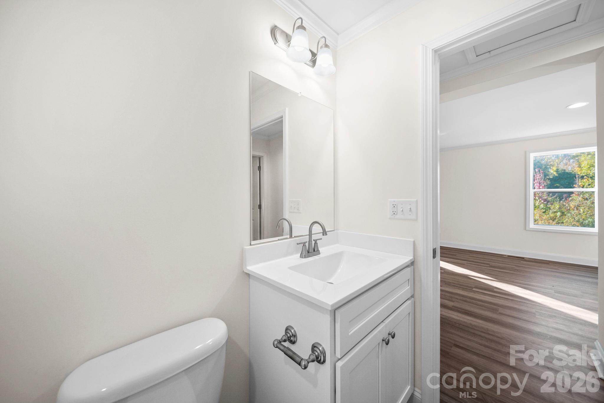 159 Hallman Street Cherryville, NC 28021 - Photo 23 of 37 a bathroom with a sink a toilet and a mirror