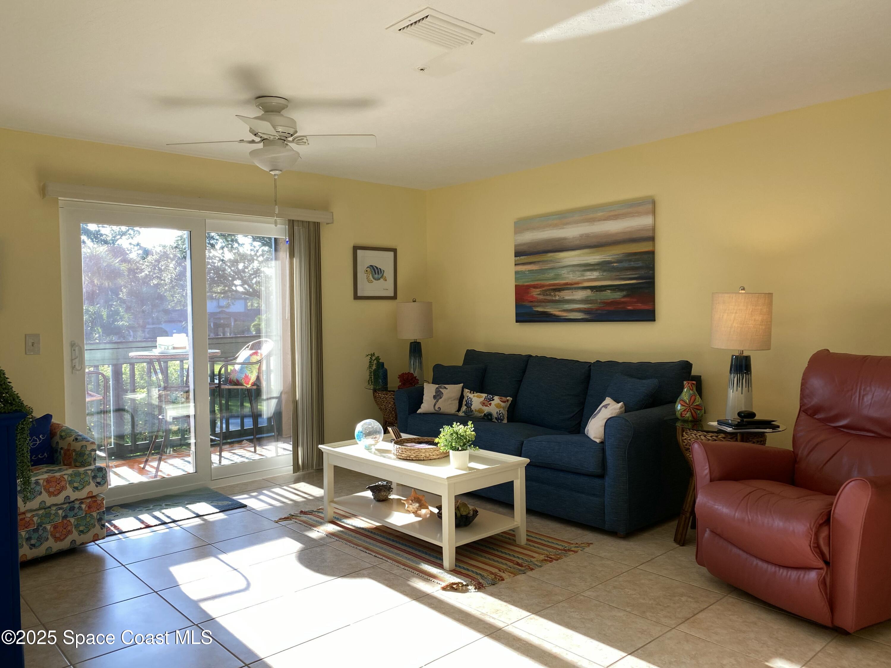7667 North Wickham Road, Unit 1116 Melbourne, FL 32940 - Photo 14 of 34 a living room with furniture and a large window