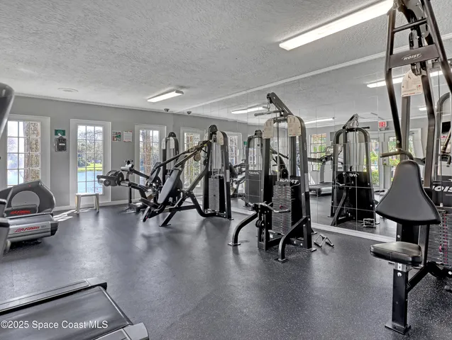 a room with gym equipment