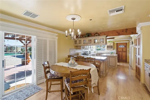 a workspace with furniture and wooden floor
